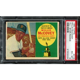 1960 Topps Baseball #316 Willie McCovey Rookie PSA 6 (EX-MT) *2229