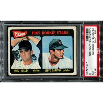 1965 Topps Baseball #477 Steve Carlton Rookie PSA 3 (VG) *2235