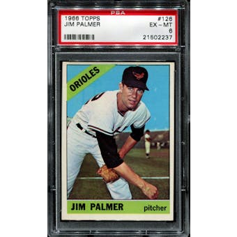 1966 Topps Baseball #126 Jim Palmer Rookie PSA 6 (EX-MT) *2237