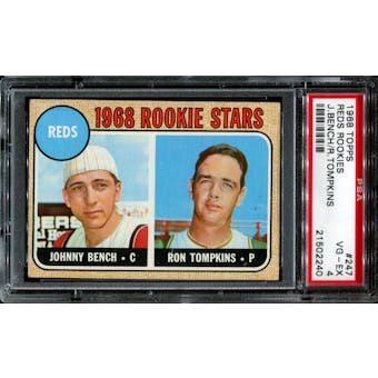 1968 Topps Baseball #247 Johnny Bench Rookie PSA 4 (VG-EX) *2240
