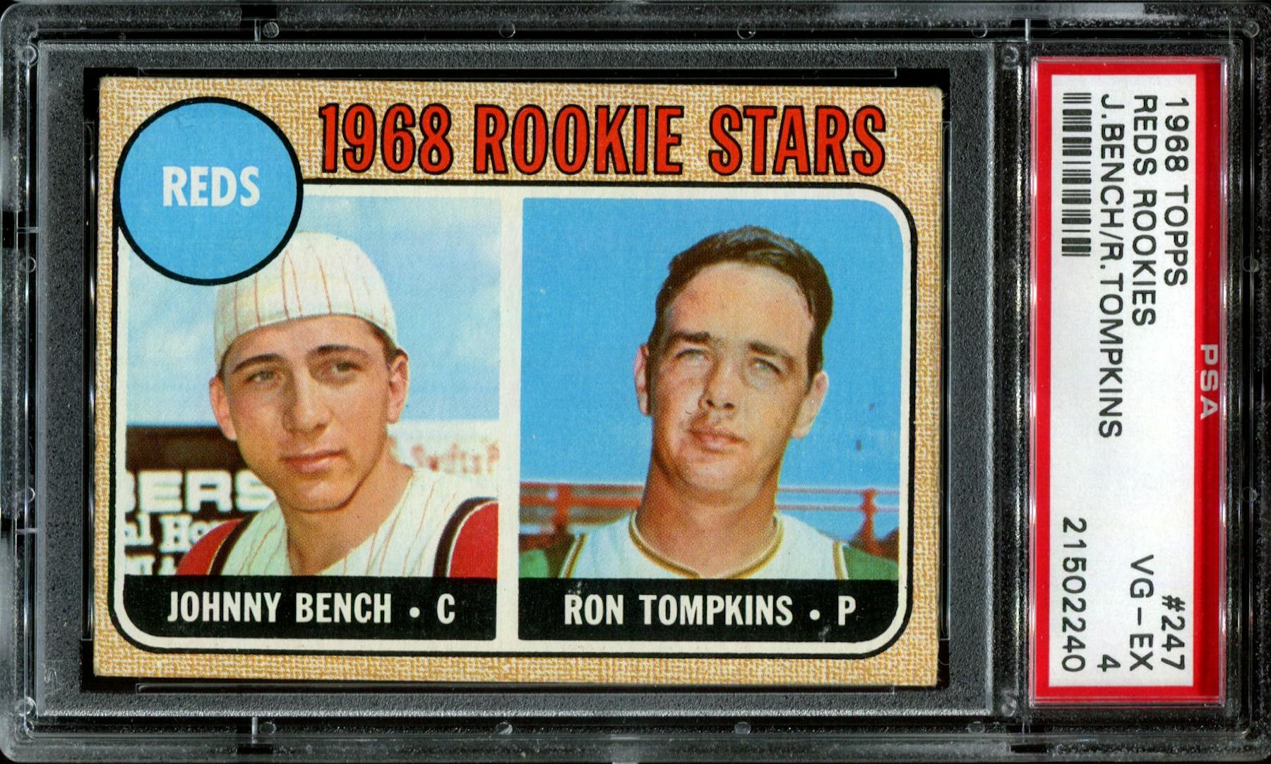 1968 Topps Baseball #247 Johnny Bench Rookie PSA 4 (VG-EX ...