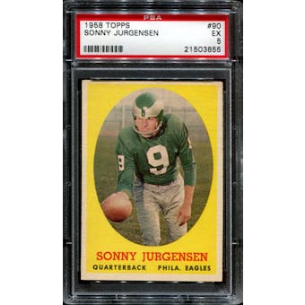 1958 Topps Football #90 Sonny Jurgensen Rookie PSA 5 (EX) *3855