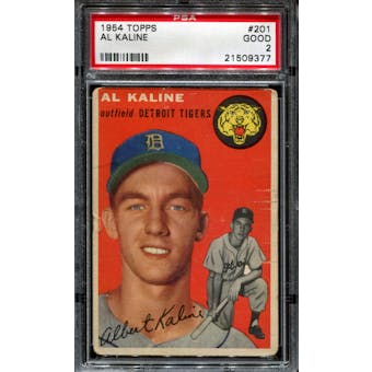 1954 Topps Baseball #201 Al Kaline Rookie PSA 2 (GOOD) *9377