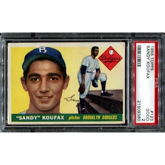 1955 Topps Baseball #123 Sandy Koufax Rookie PSA 2 (GOOD) *9380