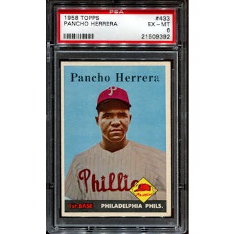 1958 Topps Baseball #433 Pancho Herrera (Partial A) PSA 6 (EX-MT) *9392