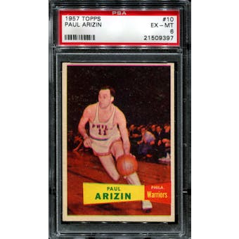 1957/58 Topps Basketball #10 Paul Arizin PSA 6 (EX-MT) *9397