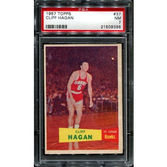 1957/58 Topps Basketball #37 Cliff Hagan Rookie PSA 7 (NM) *9398