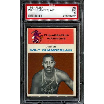 1961/62 Fleer Basketball #8 Wilt Chamberlain Rookie PSA 5 (EX) *9402