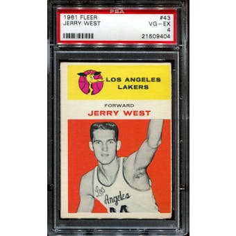 1961/62 Fleer Basketball #43 Jerry West Rookie PSA 4 (VG-EX) *9404