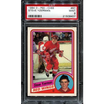1984/85 O-Pee-Chee Hockey #67 Steve Yzerman Rookie PSA 9 (MINT) *9407