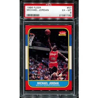 1986/87 Fleer Basketball #57 Michael Jordan Rookie PSA 6 (EX-MT) *1192