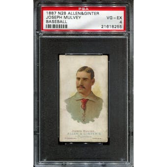 1887 N28 Allen & Ginter Baseball Joseph Mulvey PSA 4 (VG-EX) *8255