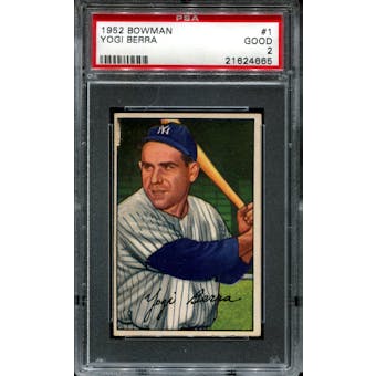 1952 Bowman Baseball #1 Yogi Berra PSA 2 (GOOD) *4665