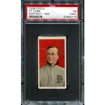 1909-11 T206 Cycle Ty Cobb (Red Portrait) PSA 1 (PR) (MC) *4716