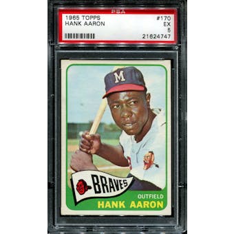 1965 Topps Baseball #170 Hank Aaron PSA 5 (EX) *4747