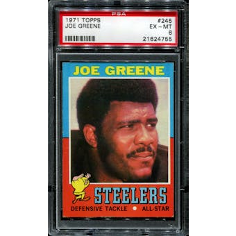1971 Topps Football #245 Joe Greene Rookie PSA 6 (EX-MT) *4755