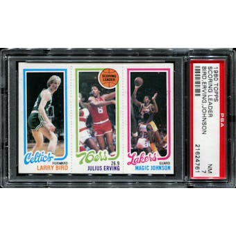 1980/81 Topps Basketball Larry Bird / Magic Johnson Rookie PSA 7 (NM) *4761