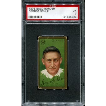 1911 T205 Gold Border Cycle George Schlei PSA 3 (VG) *5339
