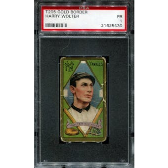 1911 T205 Gold Border Cycle Harry Wolter PSA 1 (PR) *5430