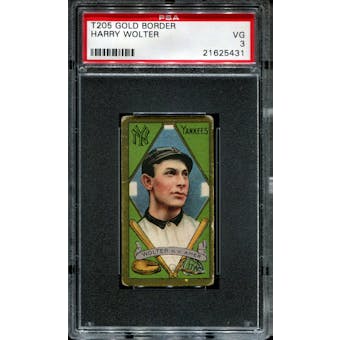 1911 T205 Gold Border Cycle Harry Wolter PSA 3 (VG) *5431