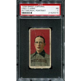 1909-11 T206 Sweet Caporal Fred Clarke (Pittsburgh - Portrait) PSA 1 (PR) *5515