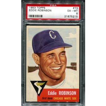 1953 Topps Baseball #73 Eddie Robinson PSA 6 (EX-MT) *5215