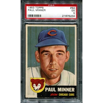 1953 Topps Baseball #92 Paul Minner PSA 5 (EX) *5234