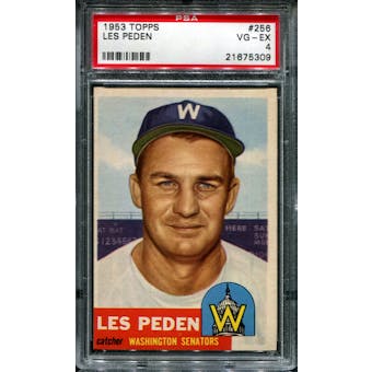 1953 Topps Baseball #256 Les Peden PSA 4 (VG-EX) *5309