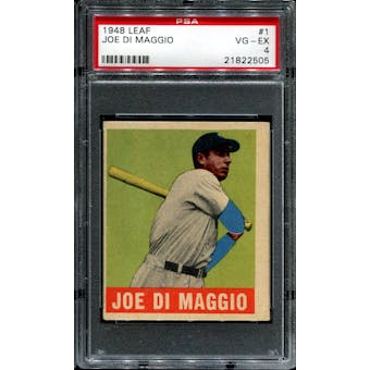 1948 Leaf Baseball #1 Joe DiMaggio PSA 4 (VG-EX) *2505