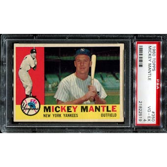 1960 Topps Baseball #350 Mickey Mantle PSA 4 (VG-EX) *2519