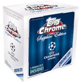 2020/21 Topps UEFA Champions League Chrome Sapphire Soccer Hobby Box