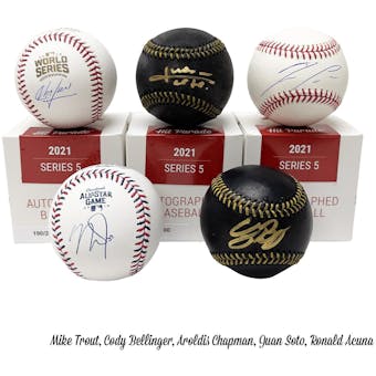 2021 Hit Parade Autographed Baseball Hobby Box - Series 5 - Trout, H. Aaron, Betts, Koufax, & Acuna!!