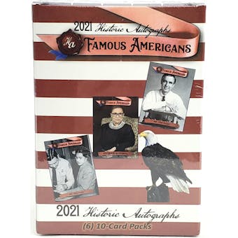2021 Historic Autographs Famous Americans 6-Pack Blaster 50-Box Case