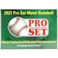 2021 Leaf Pro Set Metal Baseball Hobby 12-Box Case
