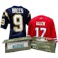 2021 Hit Parade Autographed OFFICIALLY LICENSED Football Jersey - Series 6 - Hobby Box - Brees & Allen!!