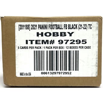 2021 Panini Black Football Hobby 12-Box Case