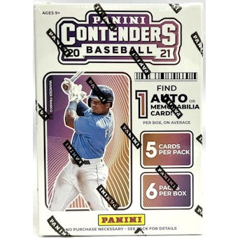 2021 Panini Contenders Baseball 6-Pack Blaster Box (Wave Parallels!) (Lot of 6)