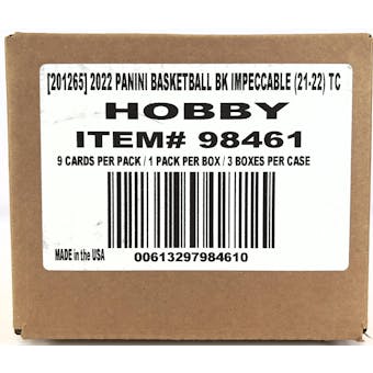 2021/22 Panini Impeccable Basketball Hobby 3-Box Case