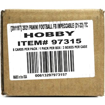 2021 Panini Impeccable Football Hobby 3-Box Case