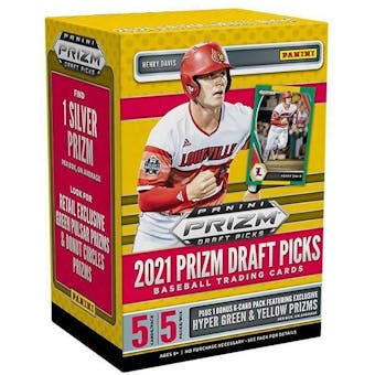 2021 Panini Prizm Draft Picks Baseball 5-Pack Blaster Box (Green Prizms!)