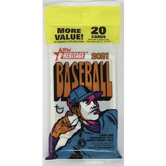 2021 Topps Heritage Baseball Jumbo Value Pack (20 Cards) (Candy Lids!) (Lot of 12)