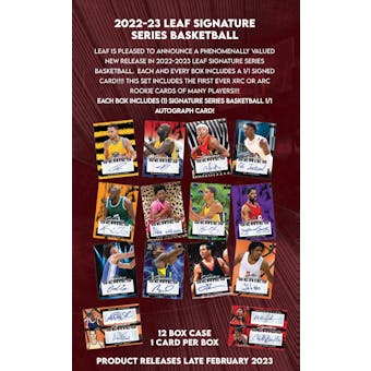 2022/23 Leaf Signature Series Basketball Hobby Box (Presell)