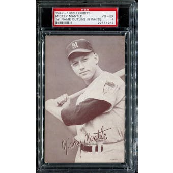 1947-1966 Exhibits Baseball Mickey Mantle (Outlined In White) PSA 4 (VG-EX) *1267