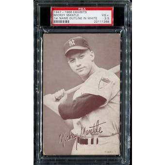1947-1966 Exhibits Baseball Mickey Mantle (Outlined In White) PSA 3.5 (VG+) *1268