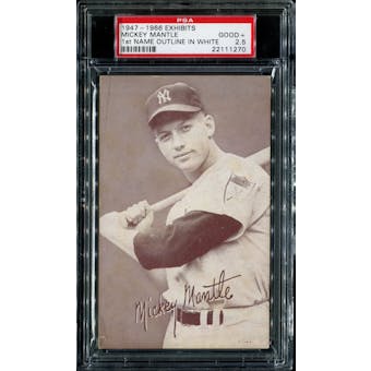 1947-1966 Exhibits Baseball Mickey Mantle (Outlined In White) PSA 2.5 (GOOD+) *1270