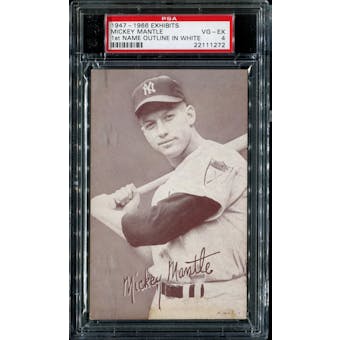 1947-1966 Exhibits Baseball Mickey Mantle (Outlined In White) PSA 4 (VG-EX) *1272