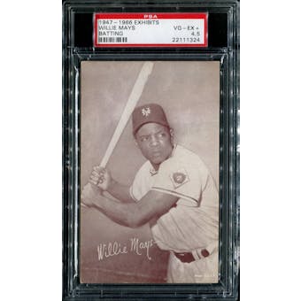 1947-1966 Exhibits Baseball Willie Mays (Batting) PSA 4.5 (VG-EX+) *1324