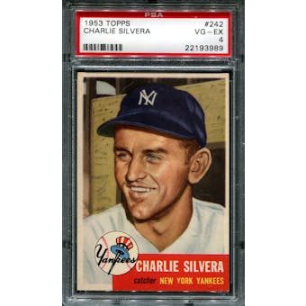1953 Topps Baseball #242 Charlie Silvera PSA 4 (VG-EX) *3989