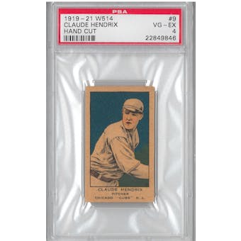 1919 W514 Baseball Claude Hendrix Hand Cut PSA 4 (VG-EX) *9846