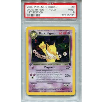Pokemon Team Rocket Single Dark Hypno 9/82 1st Edition - PSA 9 - *22915531*